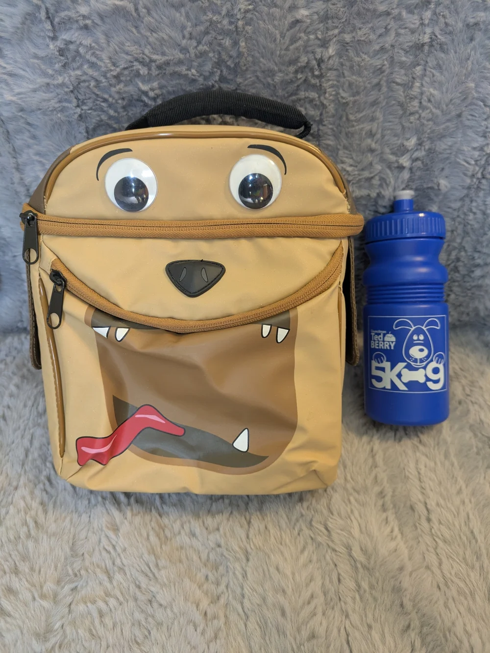 Insulated Dog Themed Kids Lunch Bag with Water Bottle